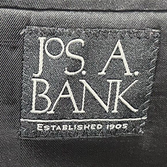 Jos A Bank 48L Tuxedo Jacket 100% Wool Black One Button Lined Vented Formal - Picture 3 of 8